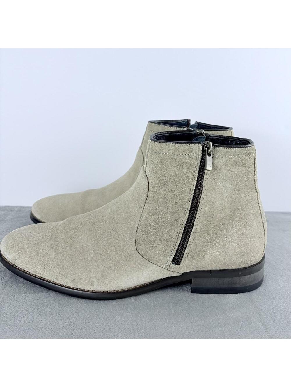 Johnston & Murphy boots Size 10.5 tan double zip Chelsea boots